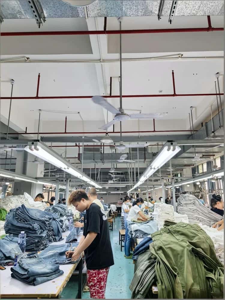 jeans manufacturing sewing production line factory